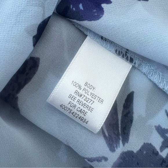 Candies Floral Button Blouse Roll Tab Sleeves Hi Low - Picture 5 of 5